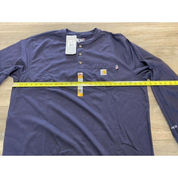 Carhartt Force FR Mens XXL Navy Blue Flame Resistant Long Sleeve Cat2 Pocket - Picture 8 of 9